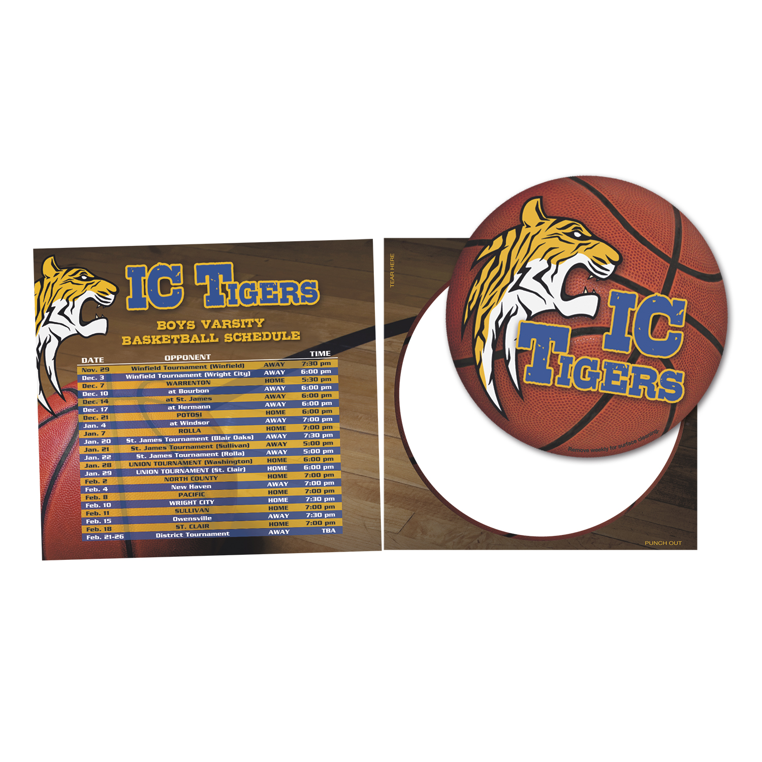 Picture of Schedule Magnet w/ Circle Punch Out Car Sign