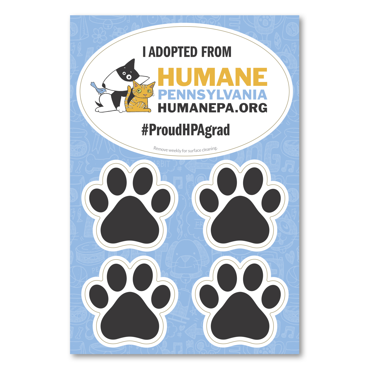 Picture of 2" 1 Oval Car Magnet with 4 Paw Prints