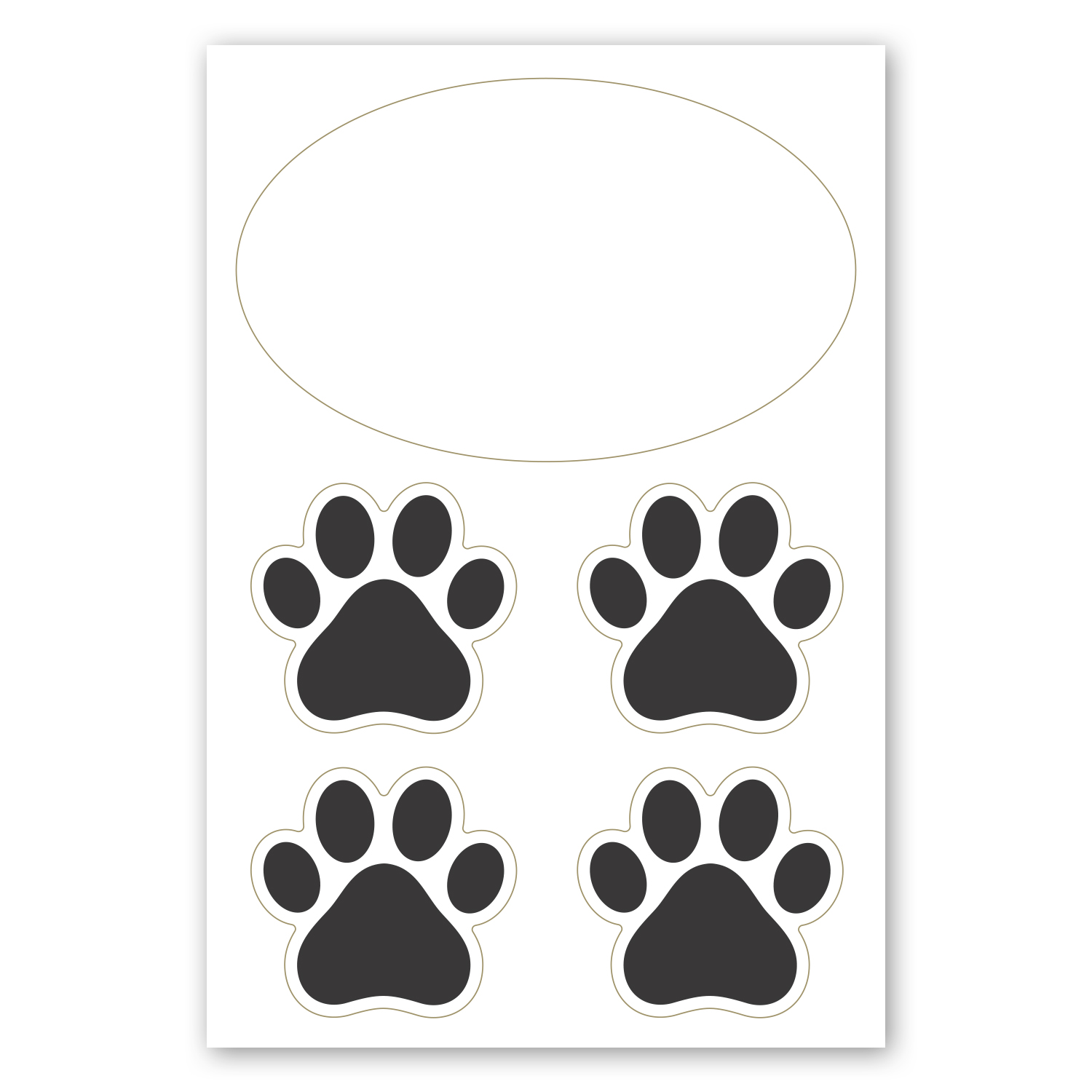 Picture of 2" 1 Oval Car Magnet with 4 Paw Prints