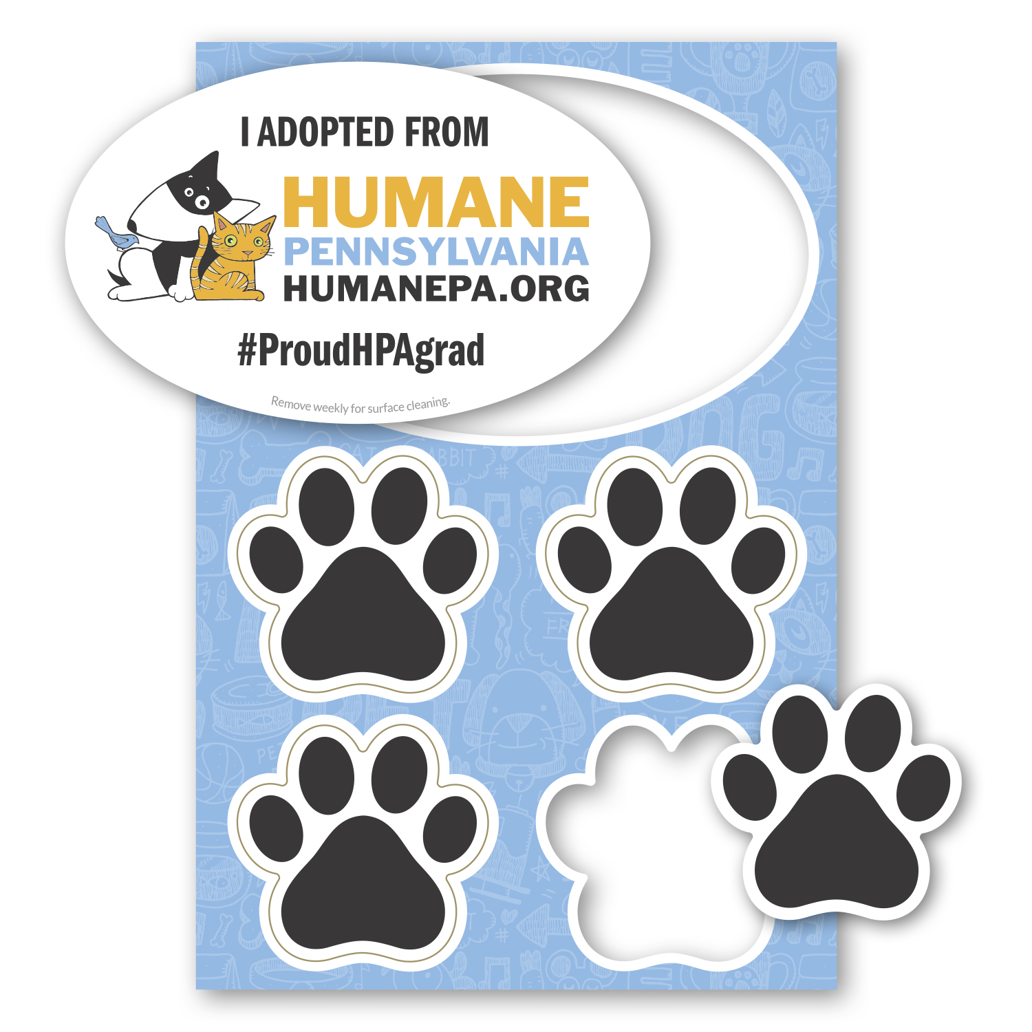 Picture of 2" 1 Oval Car Magnet with 4 Paw Prints