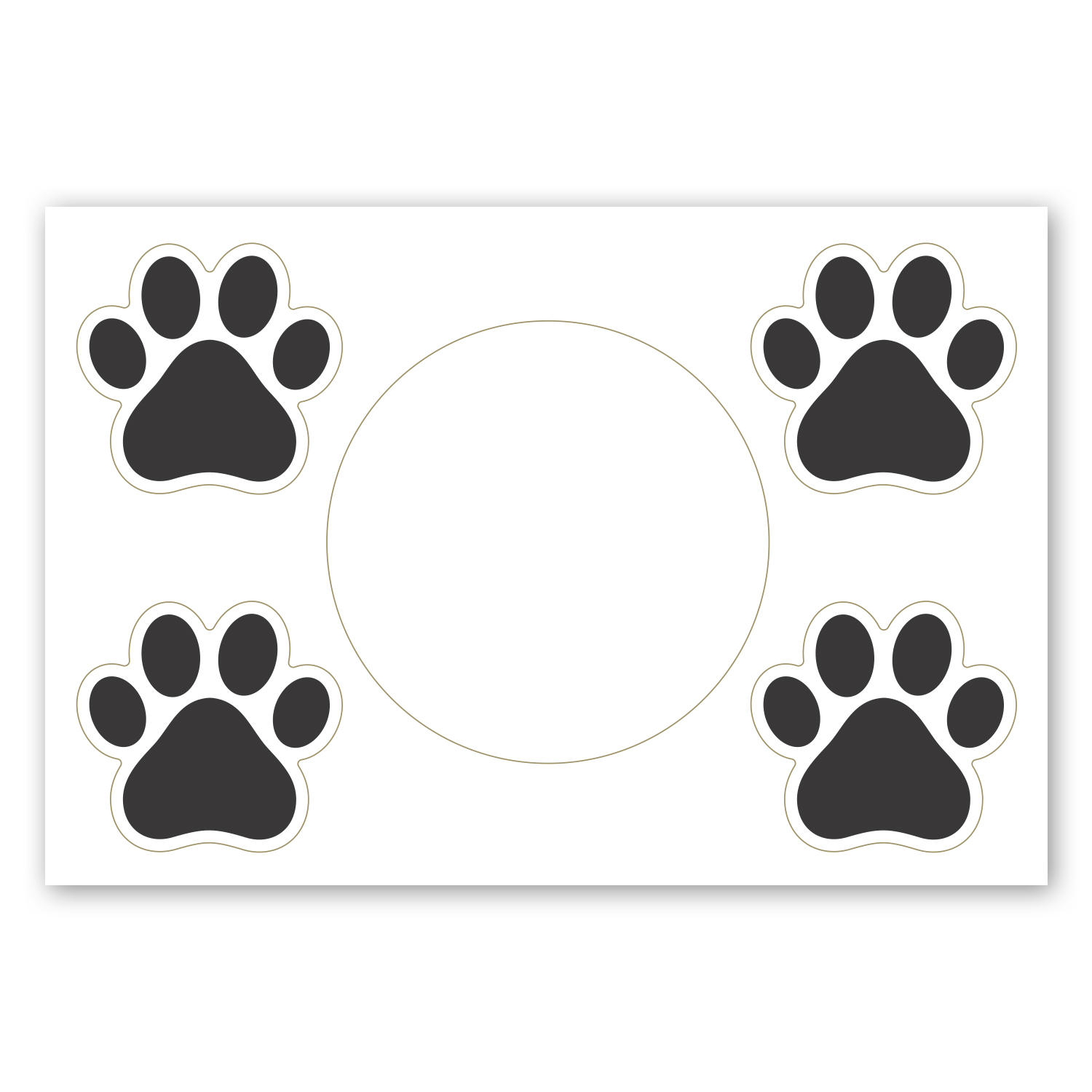 Picture of 2 in1 Circle Car Magnet with 4 Paw Prints
