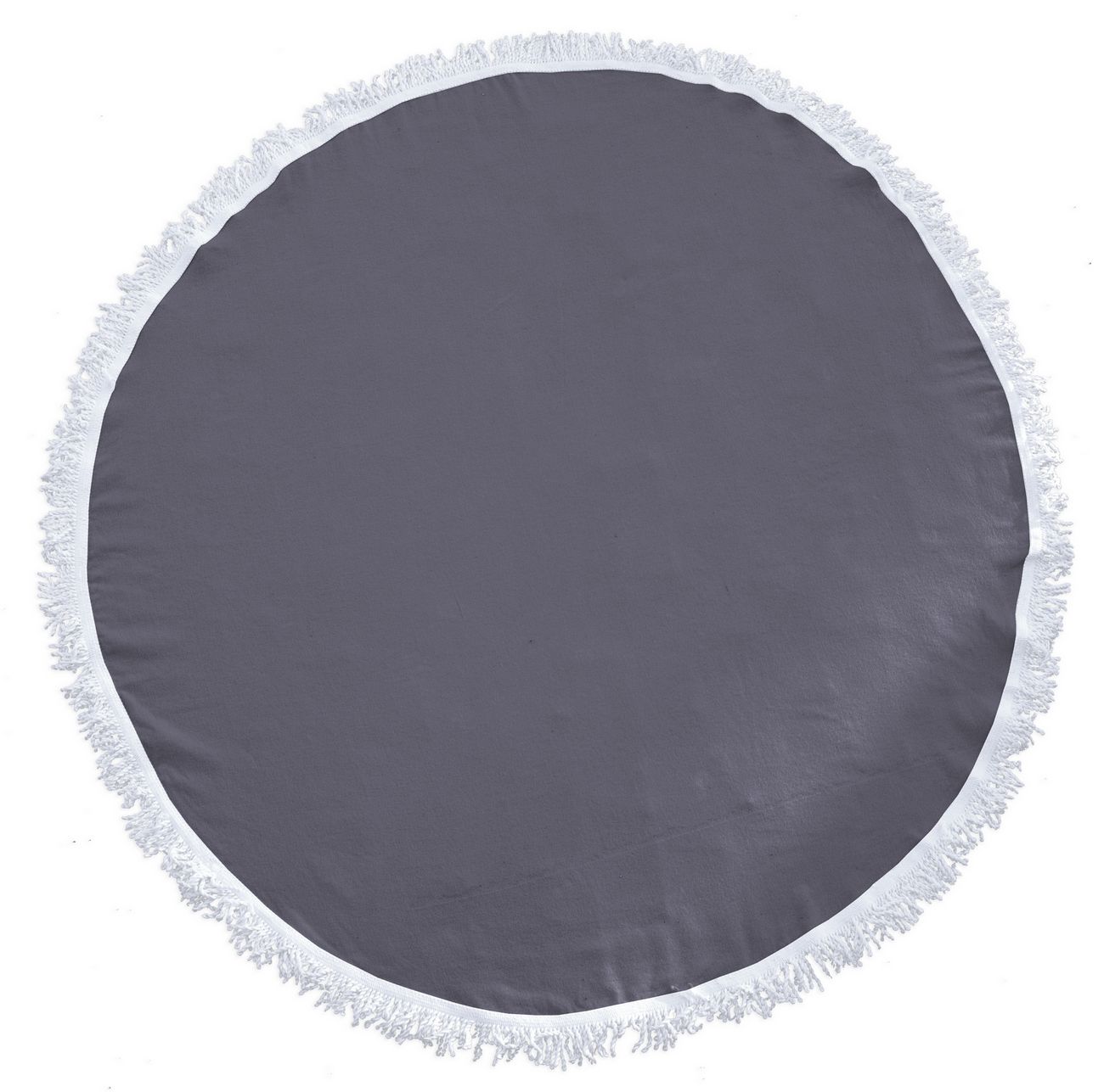 Picture of Sunnyside Fringed Round Beach Towel™ (Royal Blue, Gray)