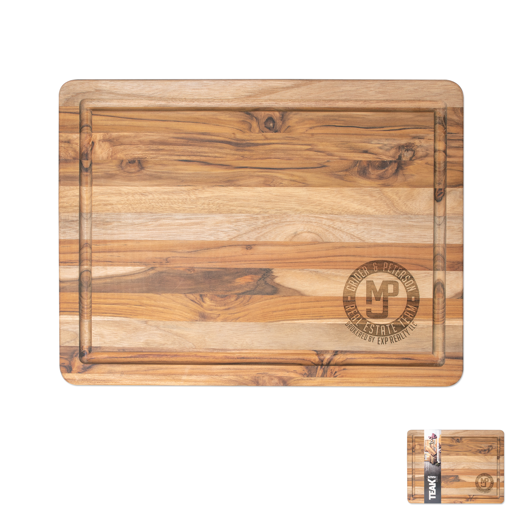 Picture of Teak Wood Cutting Board w/Juice Groove (16"x 12"x ¾")
