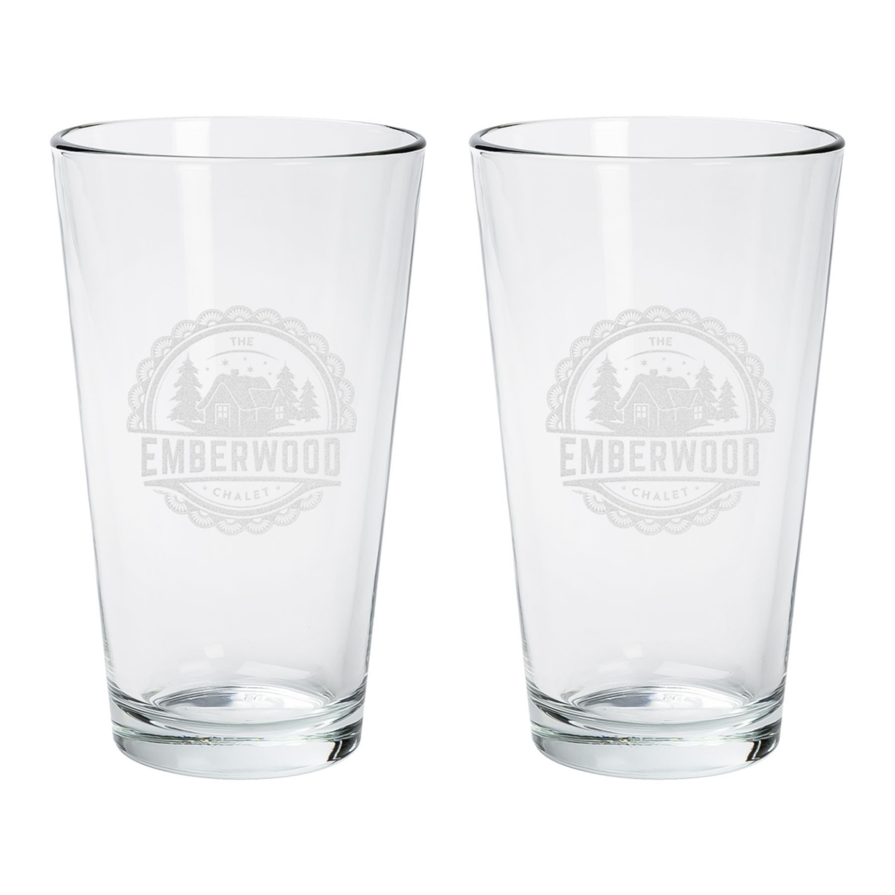 Picture of 2 PC Etched Pint Glass 16 Oz