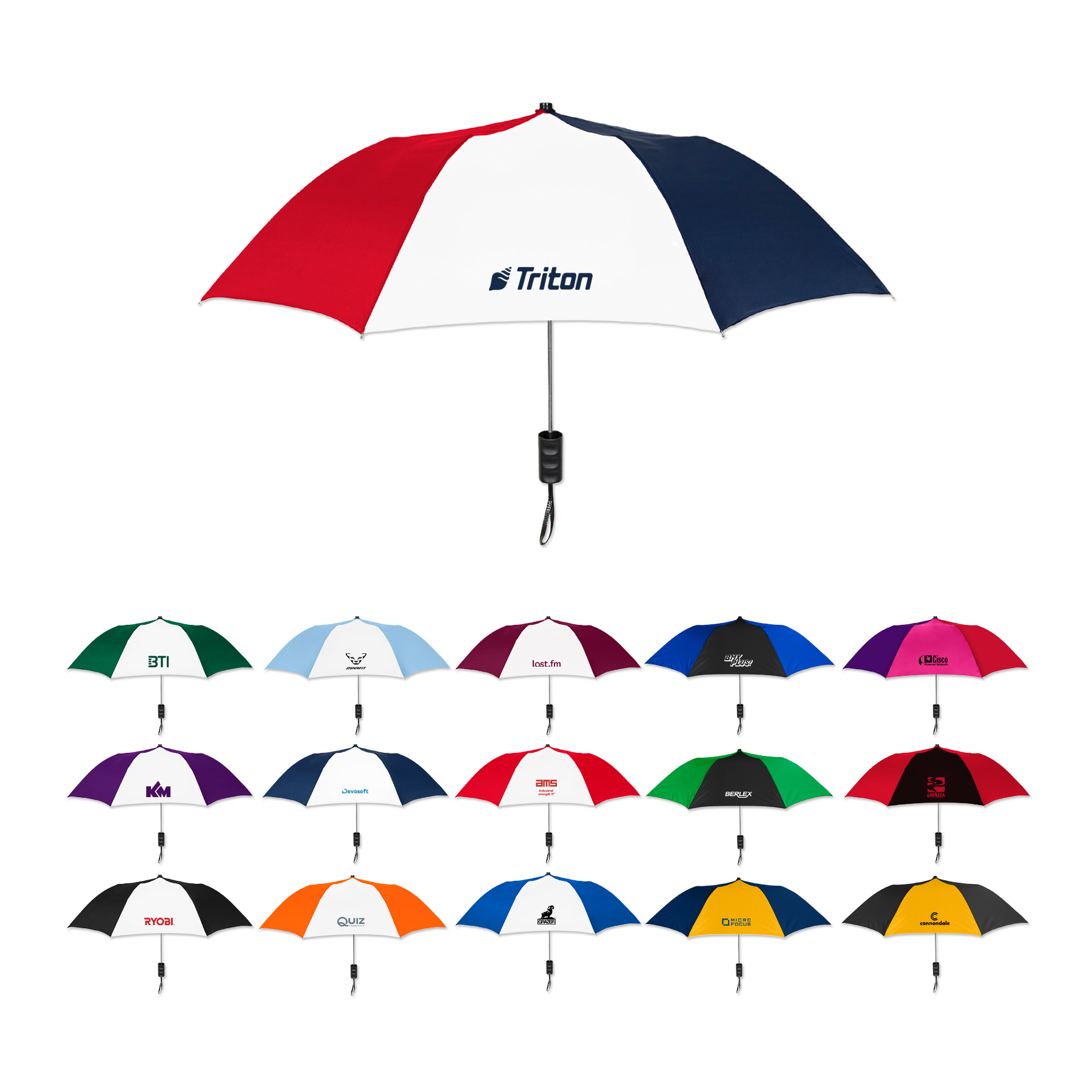 Picture of Elite Compact Folding Umbrella- 2 Color Panels