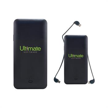 Picture of Charge All 10,000 MAH Power Bank W/ Integrated Charging Cables AC Plug