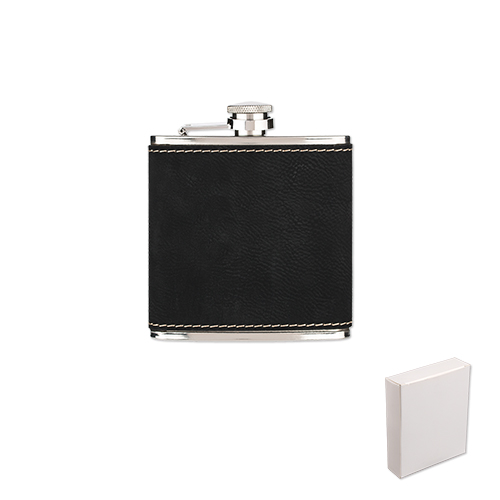 Picture of 6 Oz. Leatherette Wrapped Stainless Steel Hip Flask