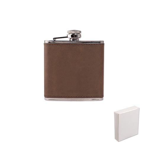 Picture of 6 Oz. Leatherette Wrapped Stainless Steel Hip Flask
