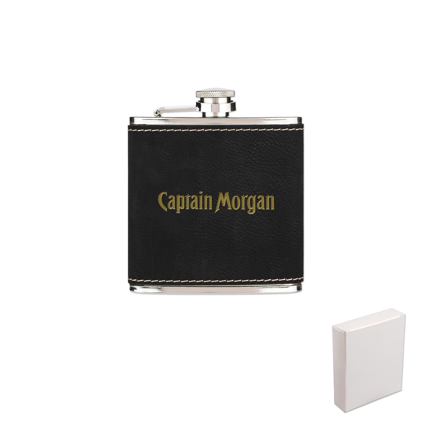 Picture of 6 Oz. Leatherette Wrapped Stainless Steel Hip Flask