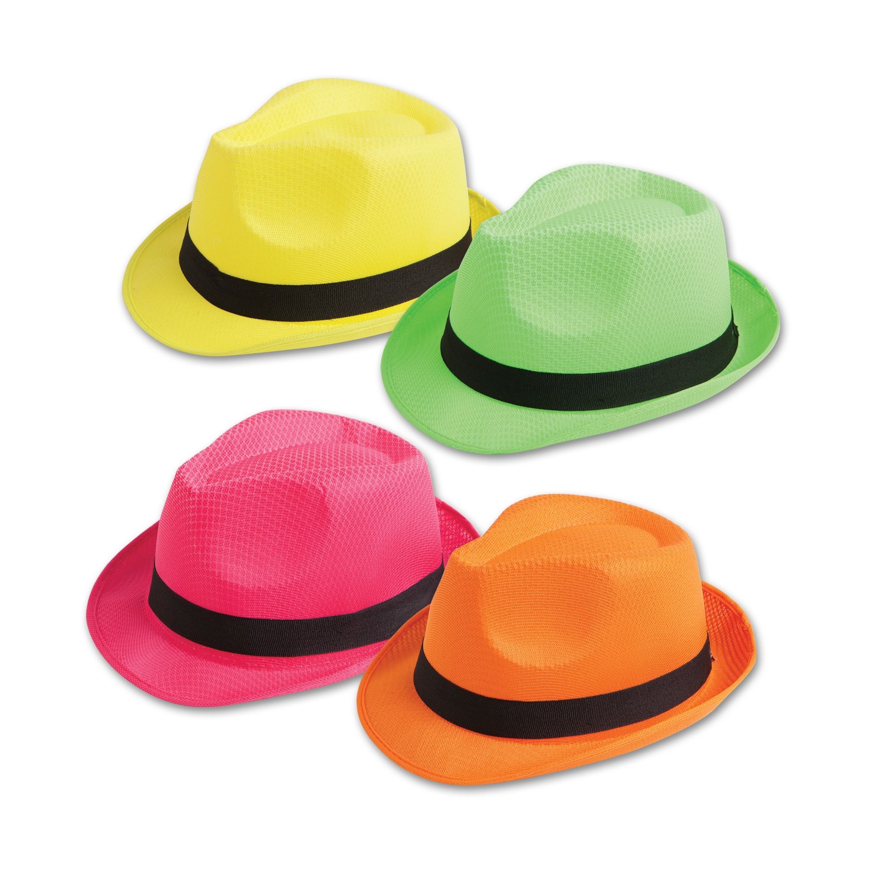 Picture of Assorted Colors Neon Fedora (12 Pack)