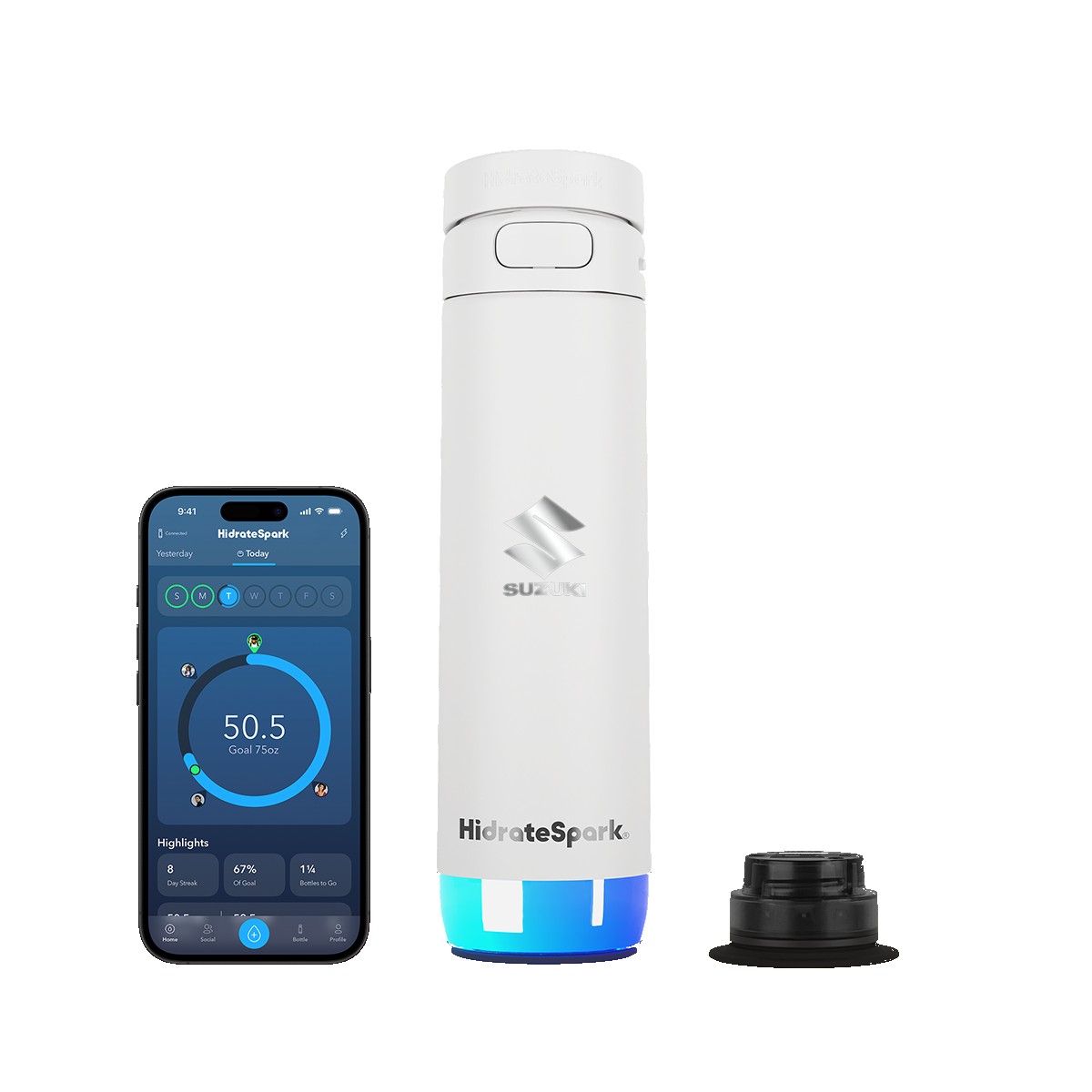 Picture of HidrateSpark® 21 oz. PRO 2 Bottle with Chug Lid, Laser, Standard