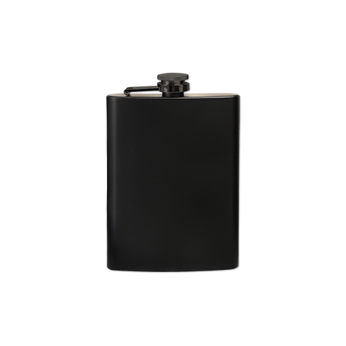 Picture of 8 Oz. Black Stainless Steel Hip Flask