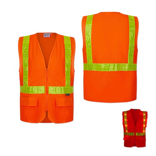 Picture of Class 2 LED Light Compliant w/Reflexite PVC Reflective Safety Vest