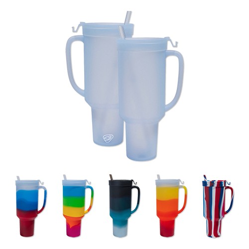 Picture of 64 Oz. Silicone Tumbler w/Straw and Handle