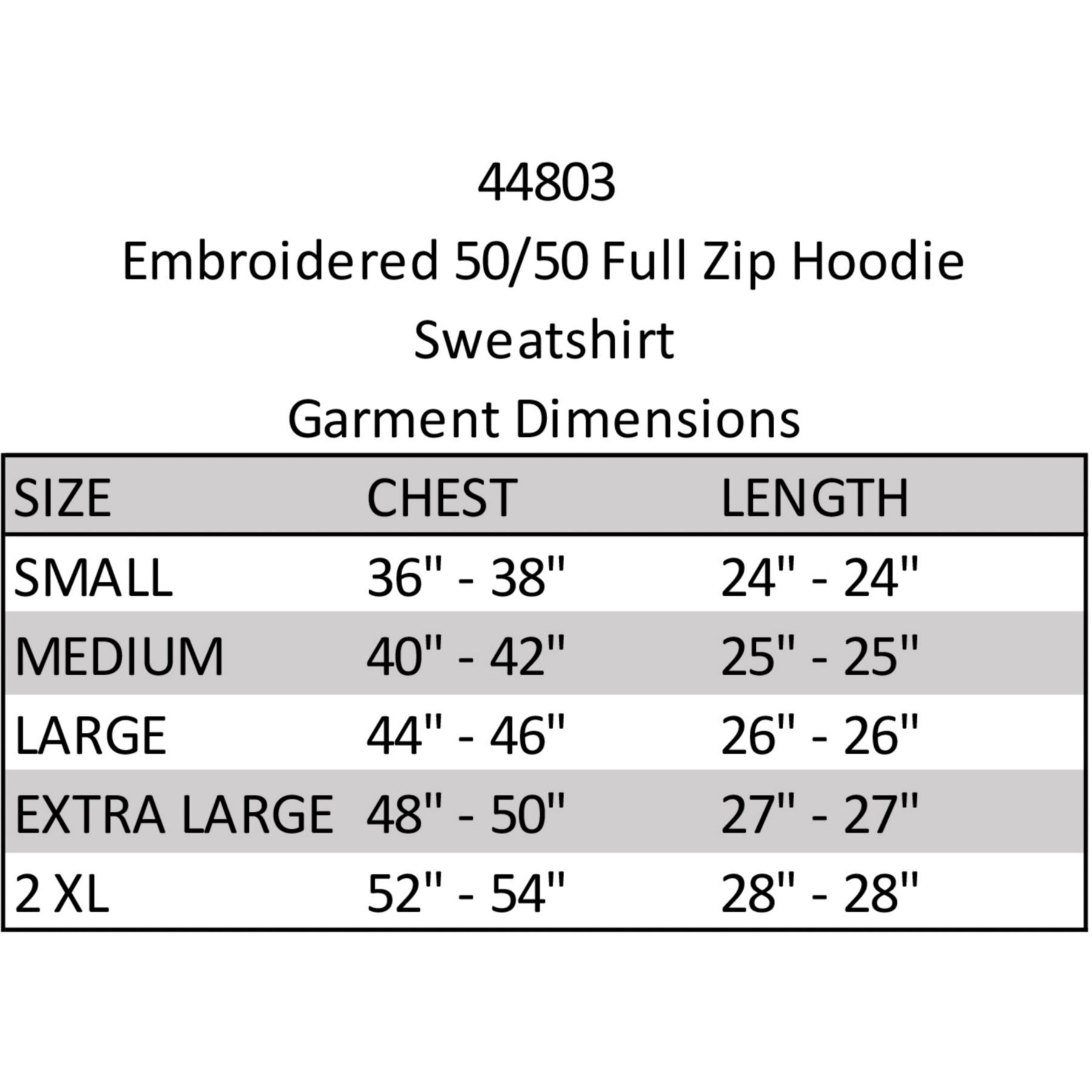 Picture of Zippered Hoodie 50/50 Embroidered