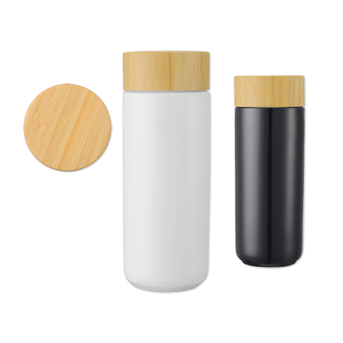 Picture of 10 Oz. Double Wall Ceramic Mug w/Bamboo Lid