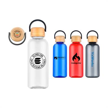Picture of 21 Oz. RPET Water Bottle w/Bamboo Lid