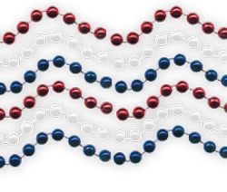 Picture of 7.5 Mm Bead Necklace (Red, White & Blue)