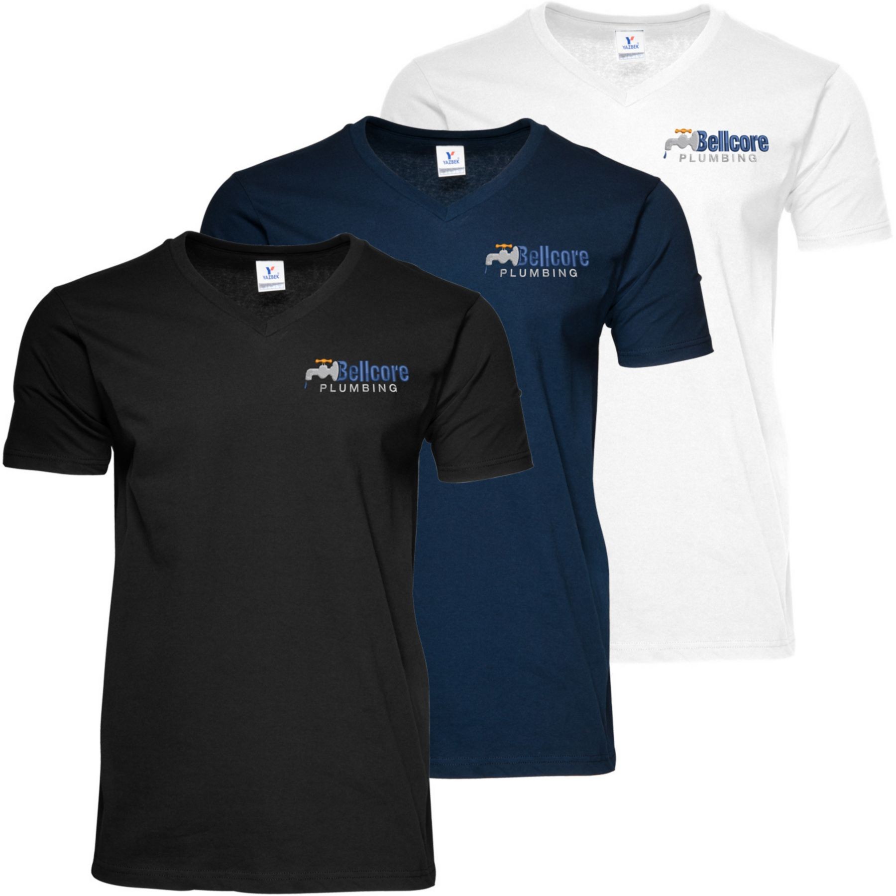 Picture of Mens V-Neck T-Shirt Embroidered