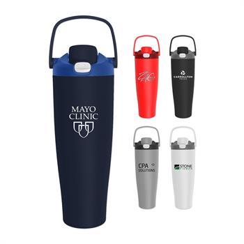 Picture of 40 Oz. Stainless Steel Travel Mug w/Handle & Straw