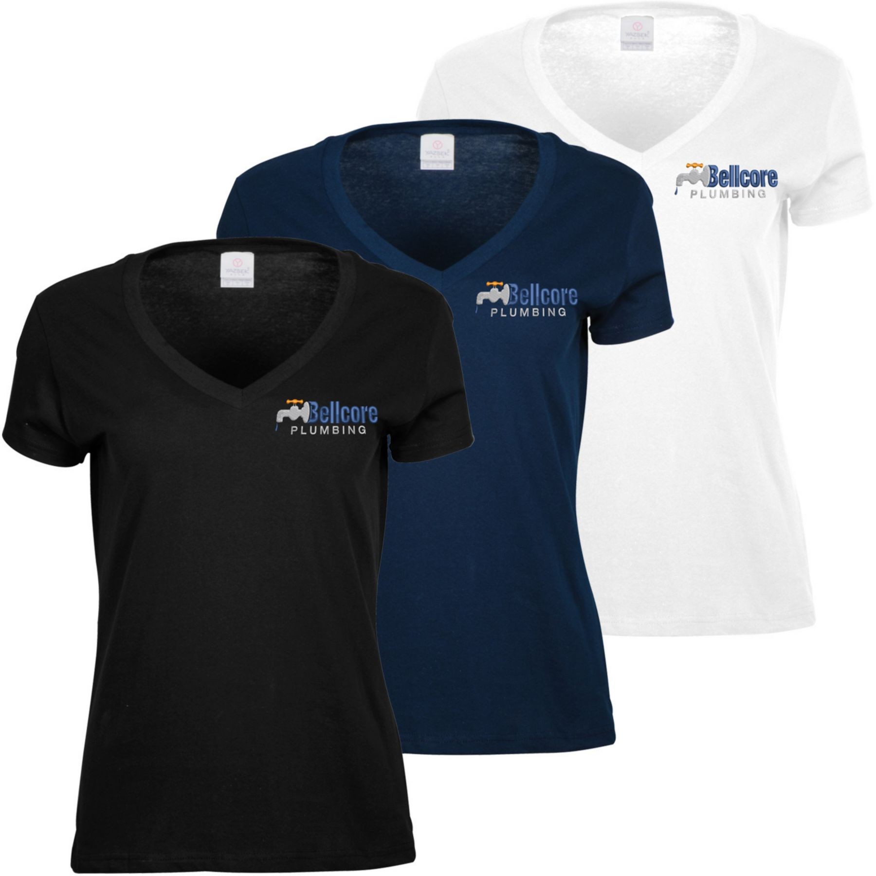 Picture of Ladies V-Neck T-Shirt Embroidered