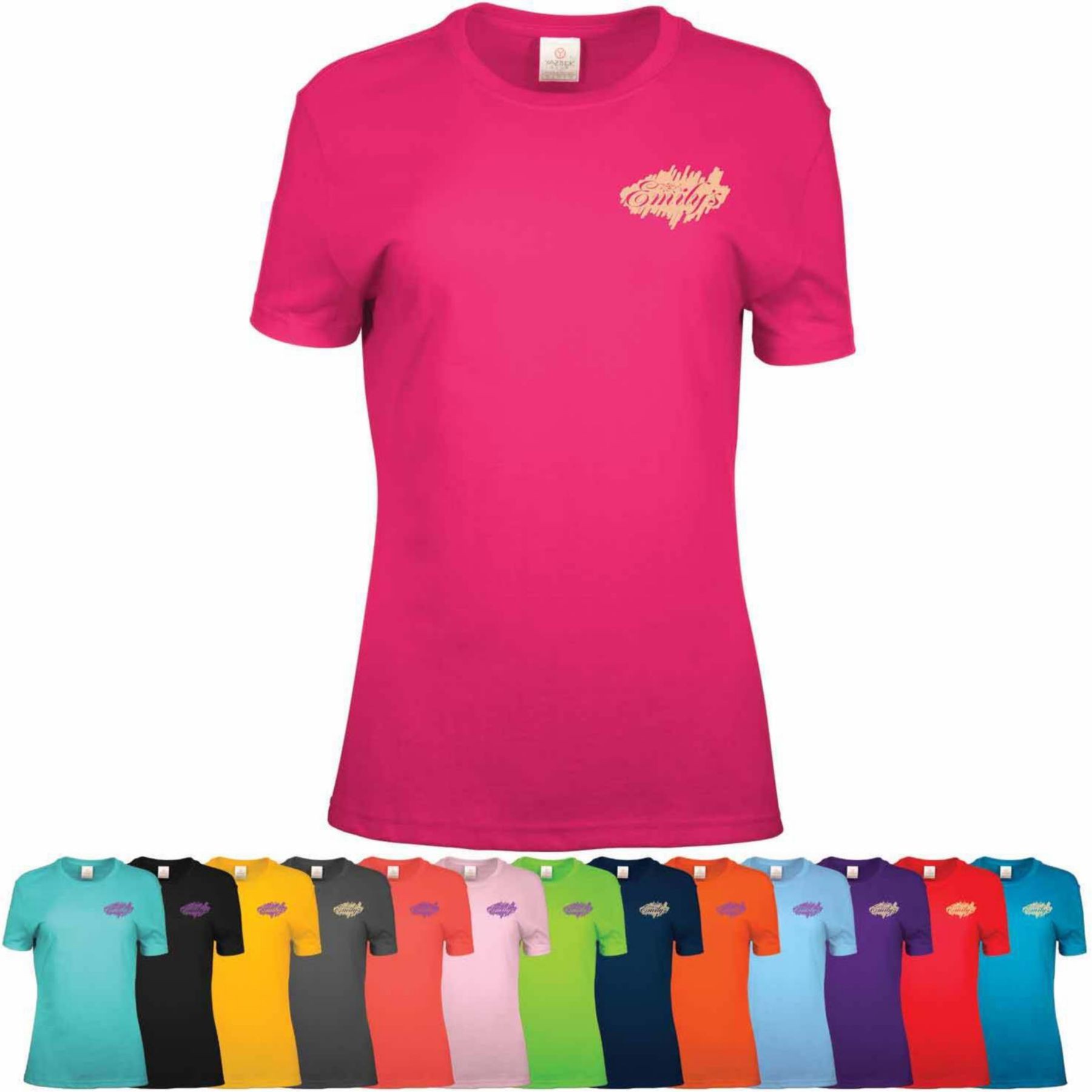 Picture of Screen Printed Ladies 100% Cotton Colored T-Shirt